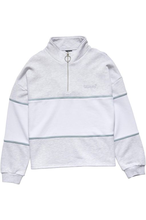 Stussy Womens Harbour Panelled OS 1/4 ZIP Sweaters White - QNDLG6850